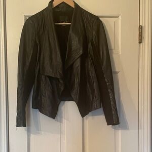 Trouvé Black Leather Jacket—Size Small